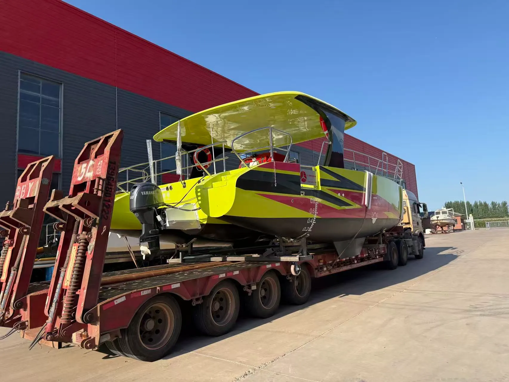 LAWADA® Custom Graphic 30ft Commercial Catamaran | Fiberglass Sightseeing Vessel